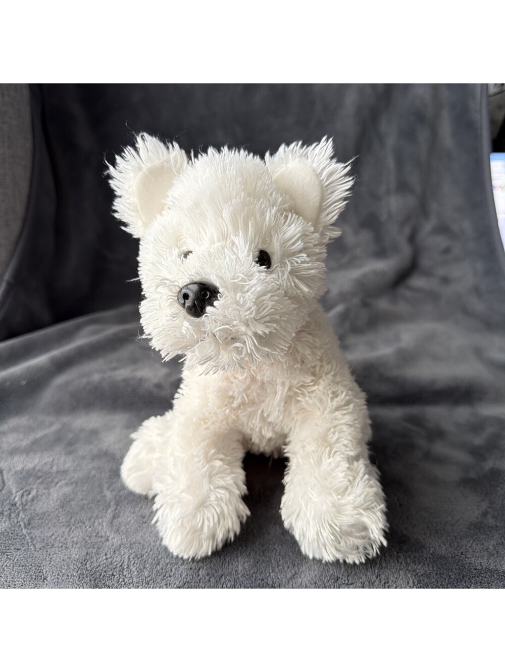 Westie Puppy Dog Plush Stuffed Animal White Floppy Flopsie Aurora Windsor 12”